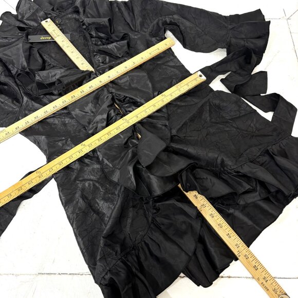 Jerry T Black Crinkle Long Jacket Coat Size Large - NWT - Picture 13 of 16